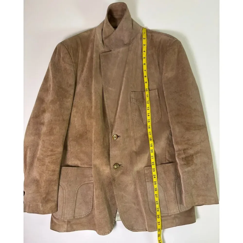 Vintage 70's William Barry Western Suede Leather Blazer Men's 46 Cowboy Jacket